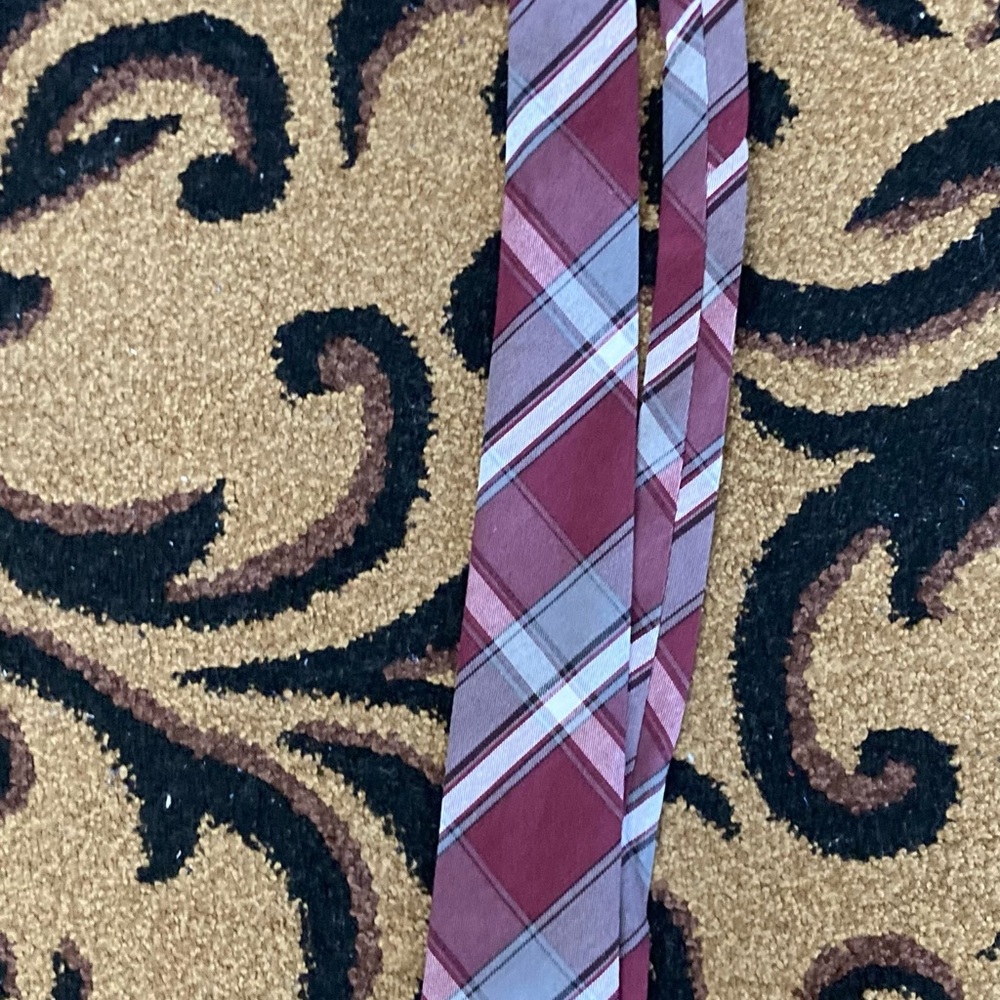 🍂French Toast Red and Gray Classic Tie